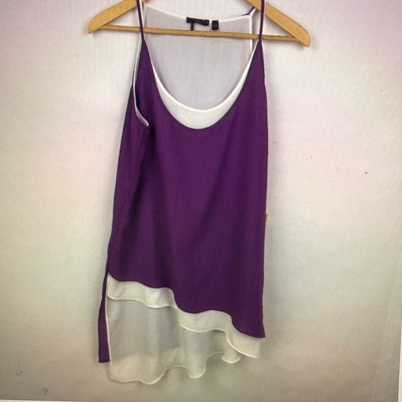 Dex Tops - DEX Women's Layered Purple White Sleeveless Top Size M NWT